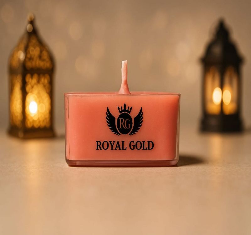 Royal Gold Red Square Soy Wax Tea Light Candle