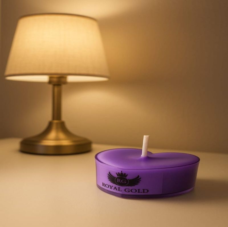 Royal Gold Voilet  Heart Soy Wax Tea Light Candle