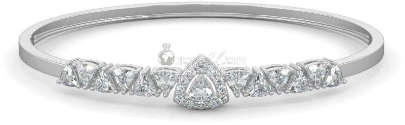 10k Gold Triad Sparkle Diamond Bangle Bracelet