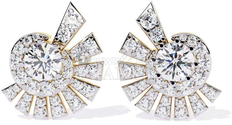14k Gold Natural Diamond Stud Earrings