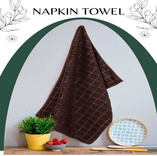 Hocolate Brown Textured Microfiber Kitchen Napkin