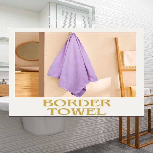 Micro Fibre Lavender Border Bath Towel 63 X 133 Cm (25