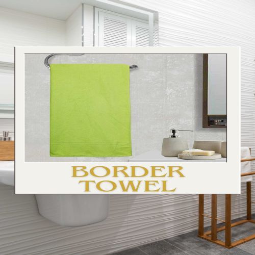 Lime Green Border Bath Towel