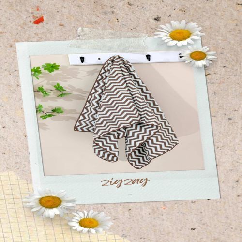 Luxurious Brown and White Zigzag Towel