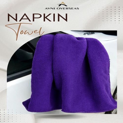 Solid Color Plush Purple Napkin Towel 40 X 60 Cm