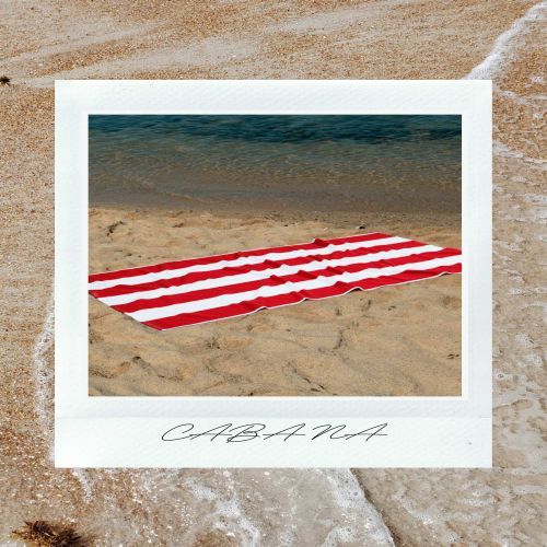 Red and White Cabana Stripe Towel