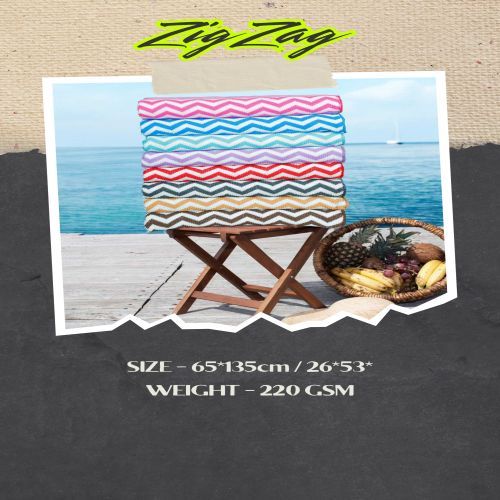 Soft And Absorbent Zigzag Pattern Towel 65 X 135 Cm / 26 X 53 Inch