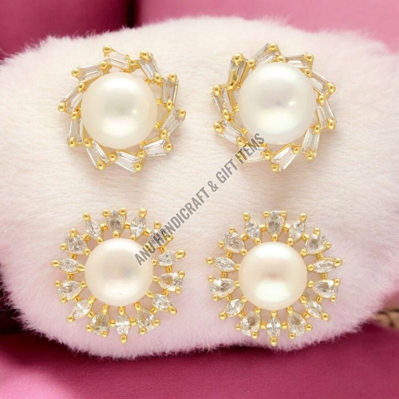 Brass Korean Pearl Earings