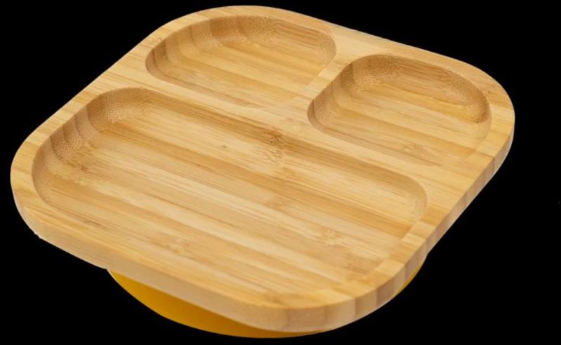 Bamboo Square Compartment Plate