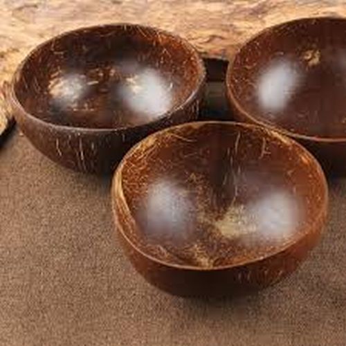 Brown Coconut Shell Round Bowl
