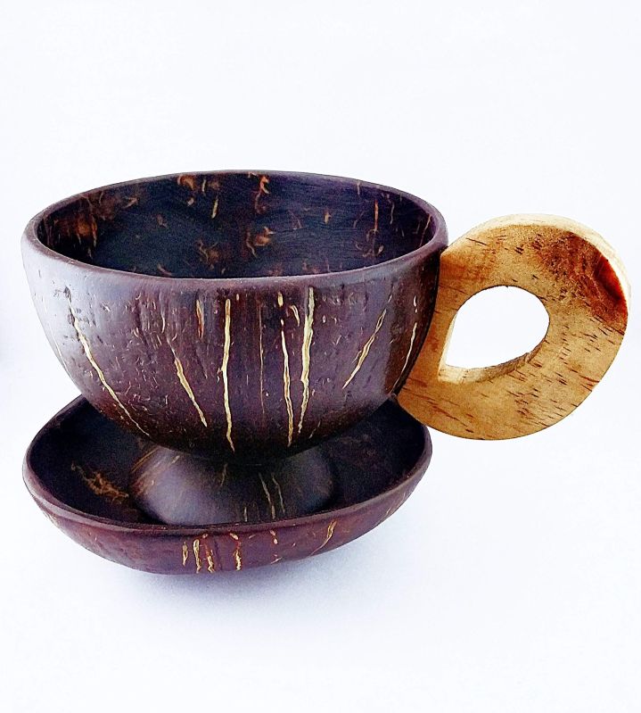 Brown Coconut Shell Tea Cup