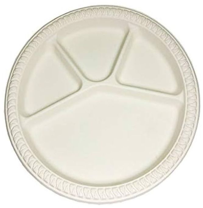 Cornstarch Round Compartment Plate
