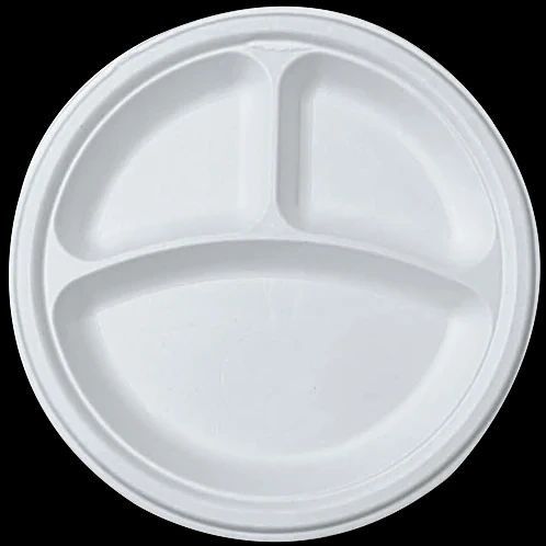 Wheat Bran Round Compartment Plate