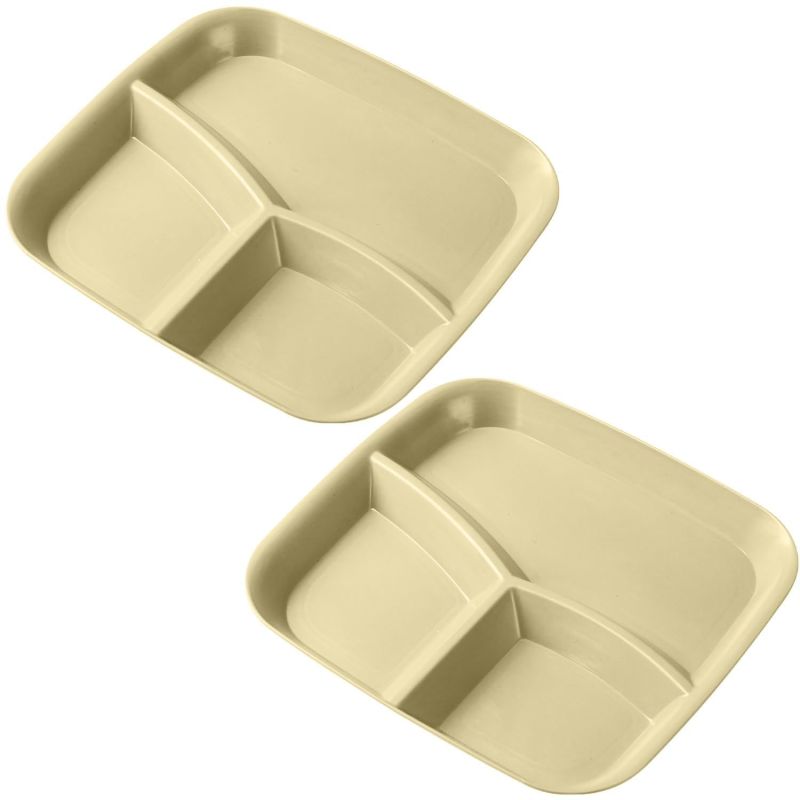 Wheat Bran Square Compartment Plate