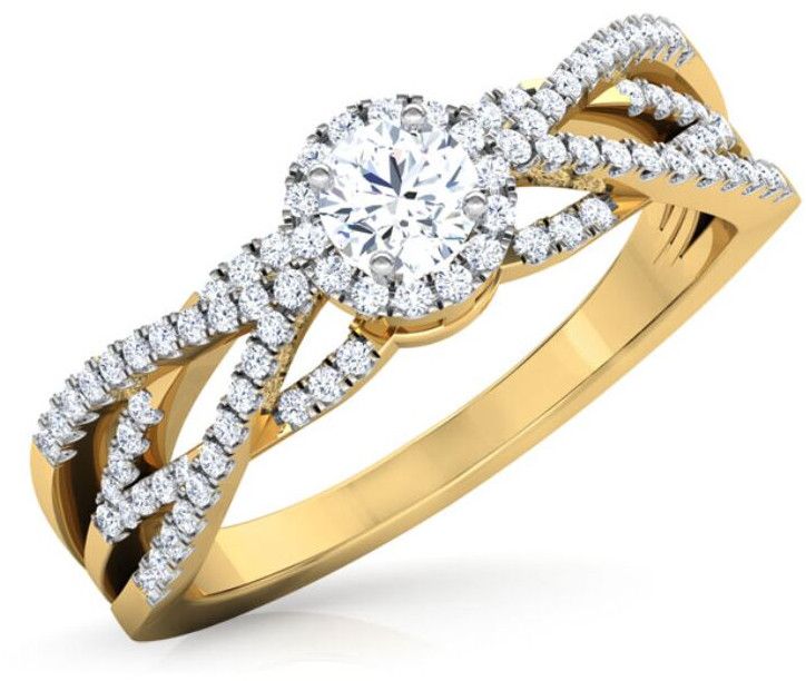 1.75Ct Round Cut Lab Diamond Split Shank Wedding Ring 14K Yellow Gold