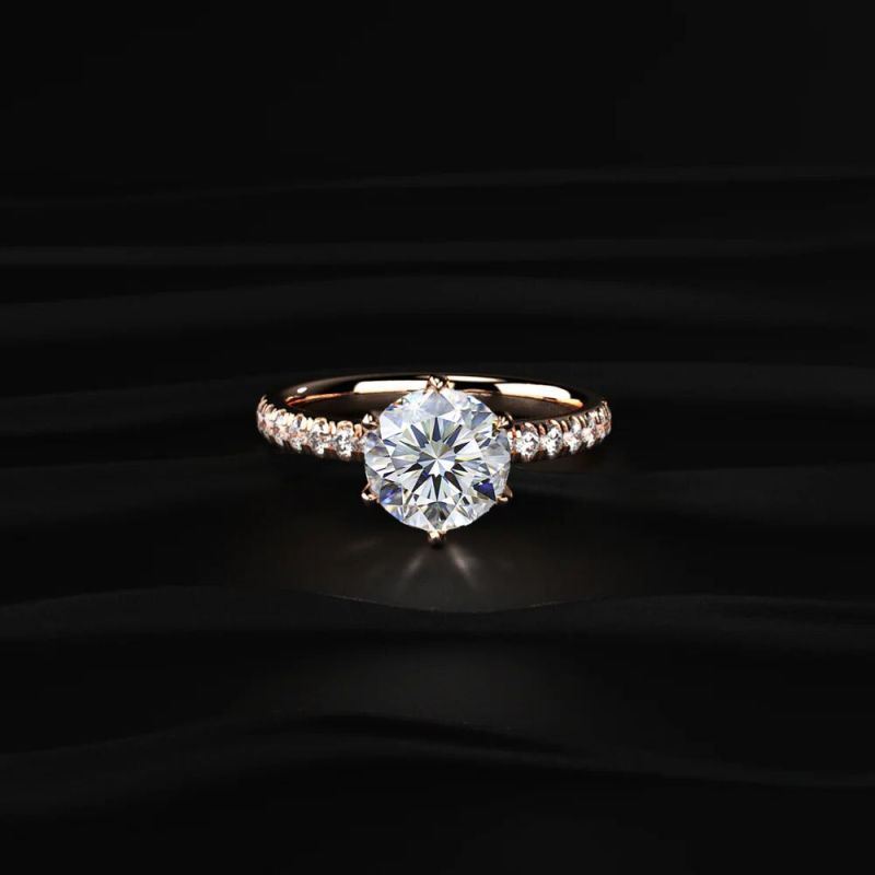 2.50 Carat Round Cut Lab Diamond Solitaire Accent Wedding Ring