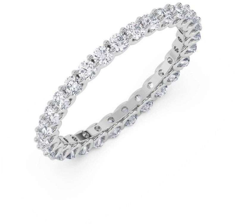 3Ct Round Cut Lab Diamond Full Eternity Engagement Band 14K White Gold