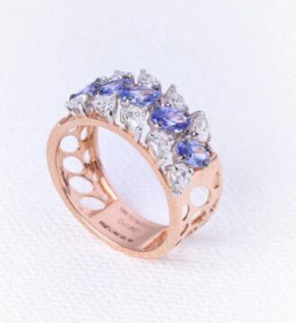 Tanzanite Diamond Band Ring | Luxury Pattern Ring