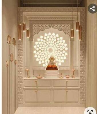 Designer Corian Mandir for Pooja Room