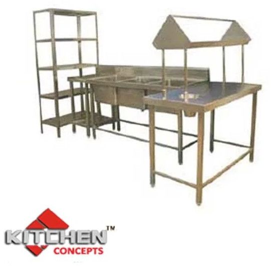 Table WITH Single Sink Dishwashing Unit