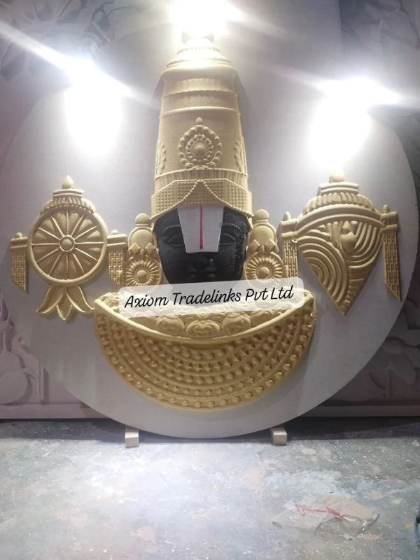 Lord Tirupati Round Shape Stone Wall Mural