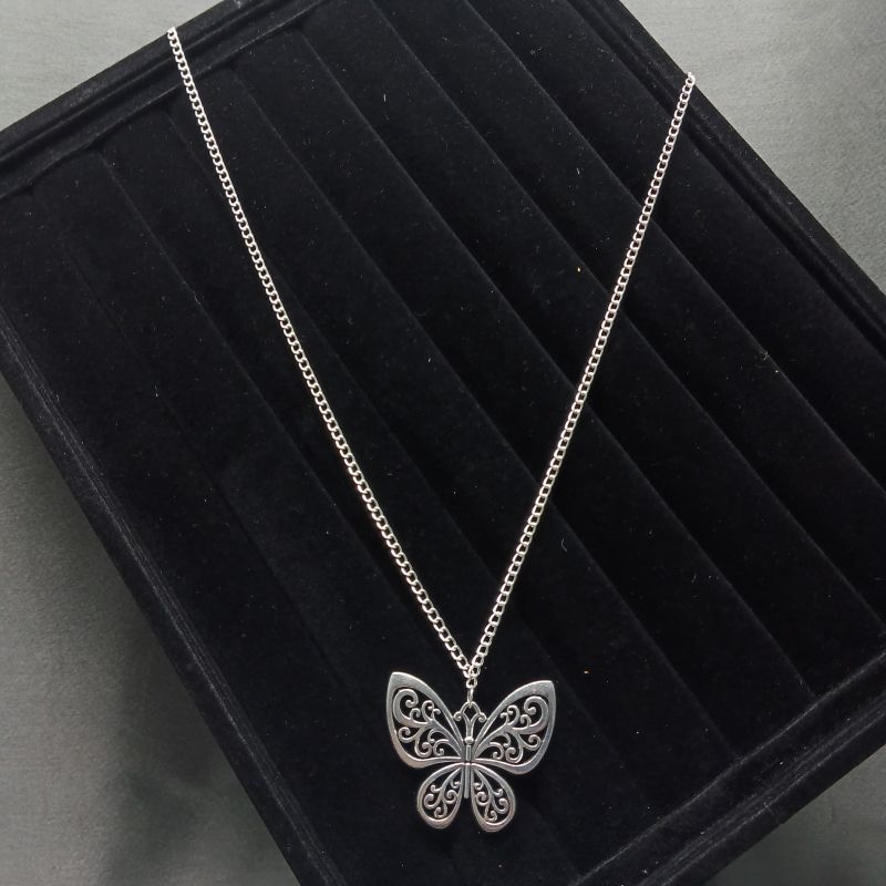 Silver-Tone Butterfly Pendant