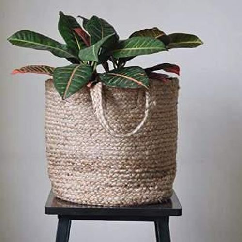 Hand Braided Jute Storage Basket