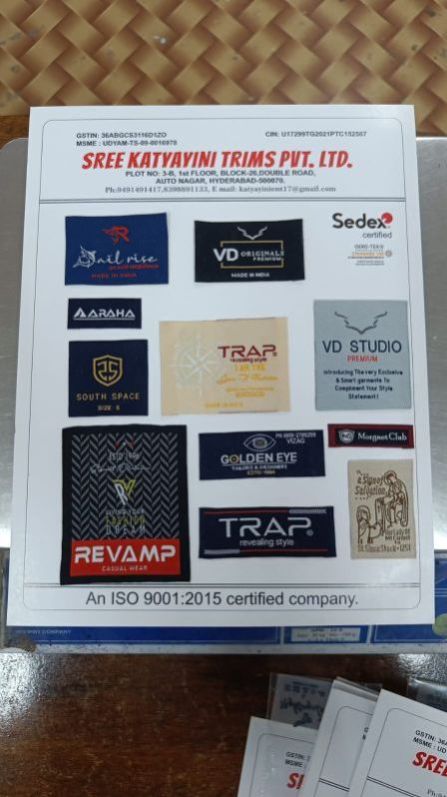 Damask Woven Cloth Label