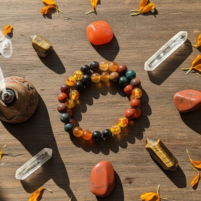 multi-gemstone Sun Energy Beaded Bracelet