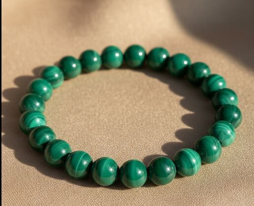 Natural African Malachite Malachite Beaded Gemstone Bracelet