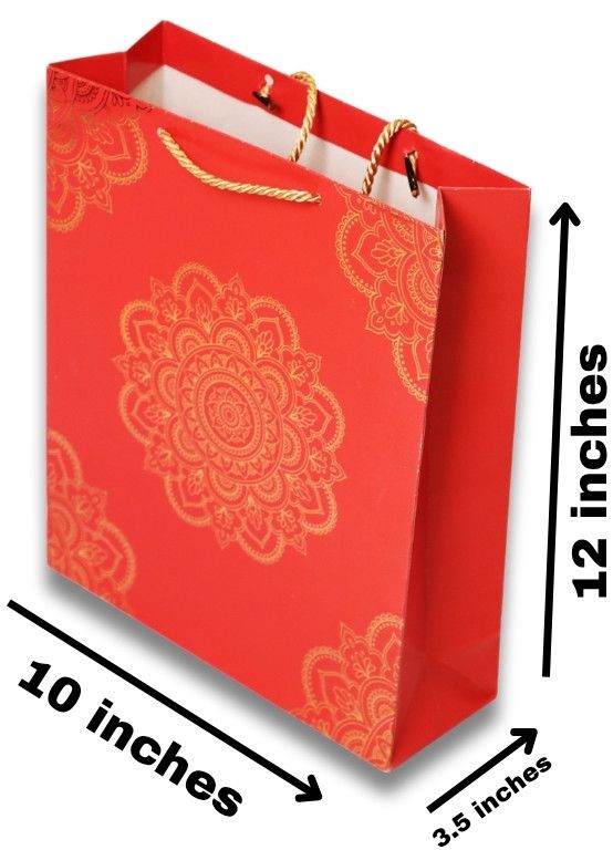 Festive Red and Gold Foil Gift Bag