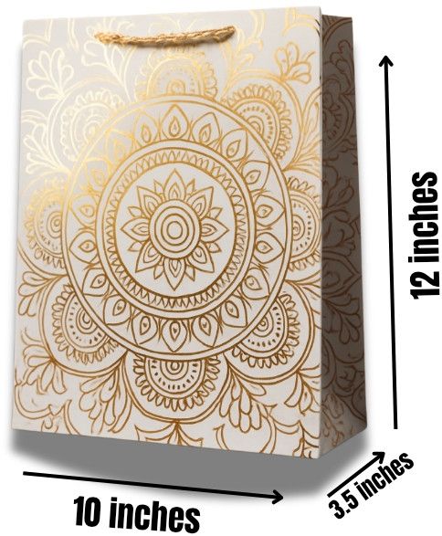 Gold Foil Mandala Paper Gift Bag