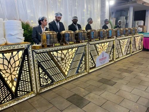 Stainless Steel 5 Feet Buffet LED Counter, Color : Golden for Catering