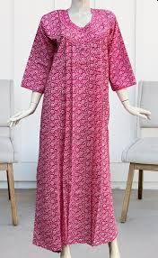 Women Cotton Nighty, Color : Multicolor