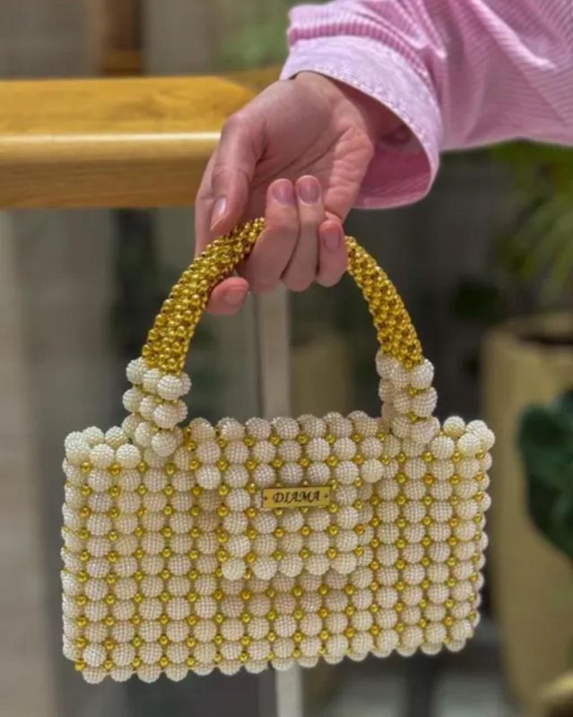 Handmade Pearl Beaded Handbag