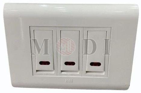 Anchor White Finish 3 Gang Switch