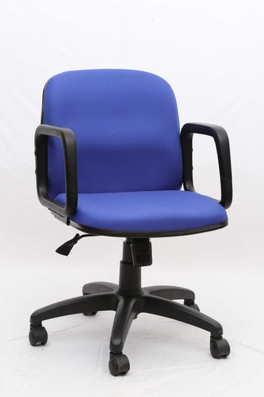 Blue Fabric Revolving Low Back Office Chair