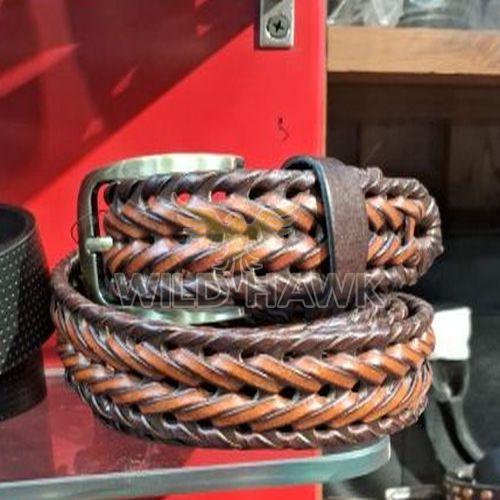 Handcrafted Braided Genuine Leather Belt for Men