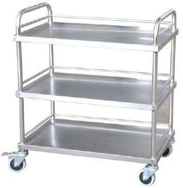 Stainless Steel Medical Trolley, Color : Silver