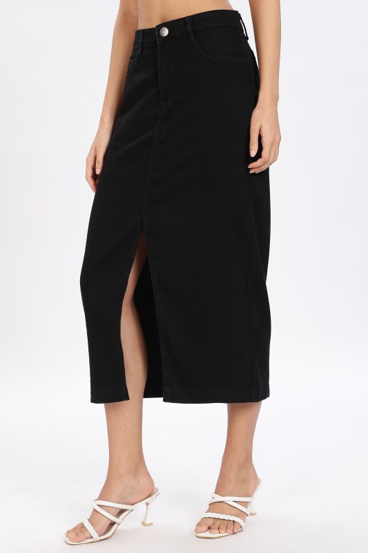 Ladies Black Stretchable Pencil Skirt
