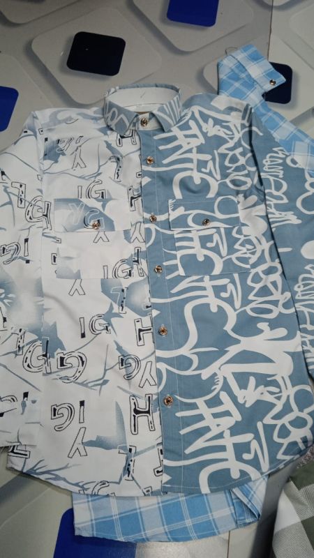 Mens Cotton Blend Graffiti Patch Shirt