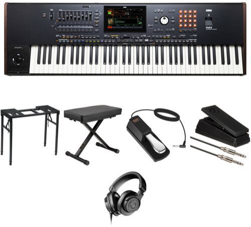Korg Pa5X 76-Key Pro Arranger Keyboard Kit with Stand, X-Bench, Pedals, and Headphones
