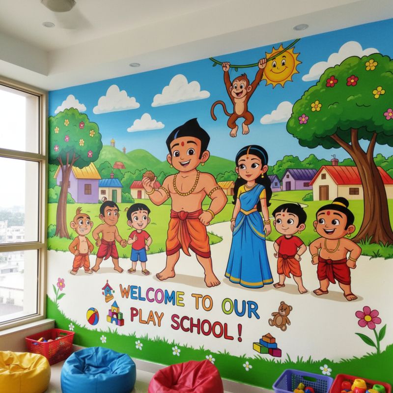 3D Cartoon Wall Art Painting Service