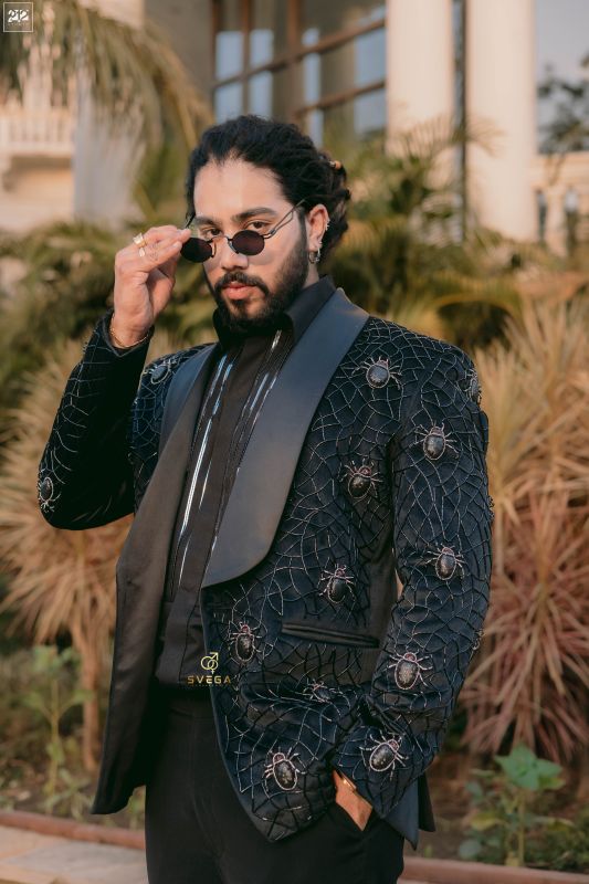 Spider Luxe Embroidered Velvet Tuxedo Suits