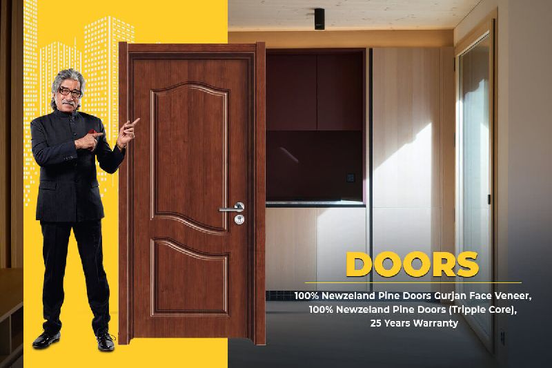 Polished Plain Wooden Doors, Color : Brown