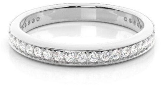 1.50Ct Round Cut Lab Diamond Half Eternity Wedding Band 14K White Gold