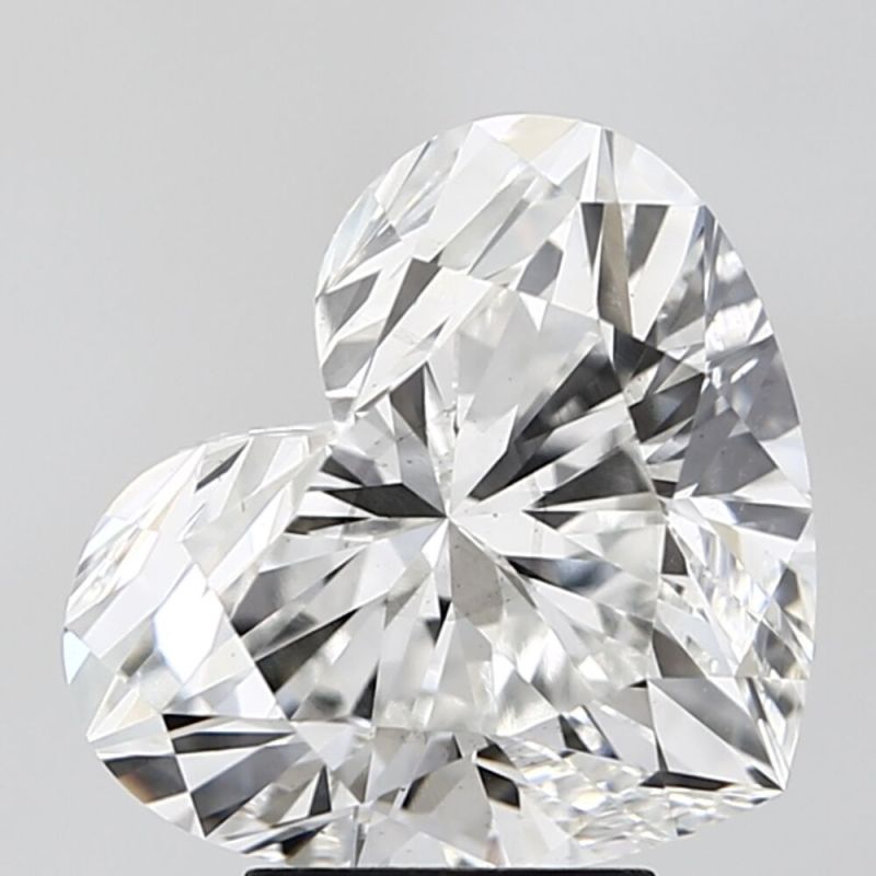 5.12 Carat Lab Grown Diamond Heart Shape Vs Clarity F Color IGI Certified