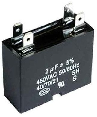 Aluminium 2 Ceramic Square Type Fan Capacitor, Color : Black