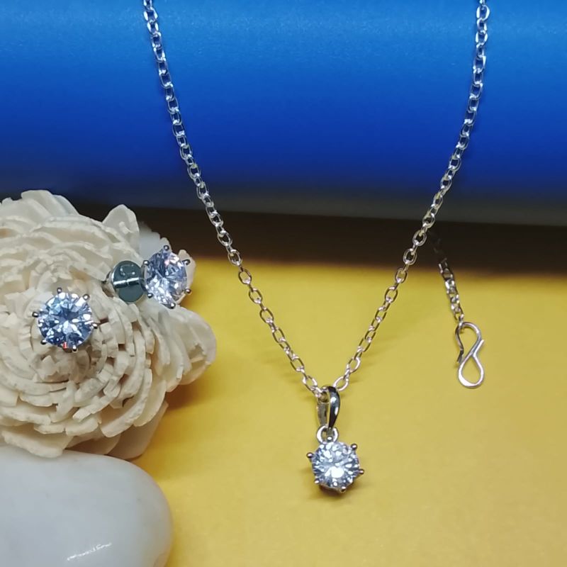 Minimalist & Elegant Silver-Tone Pendant Set