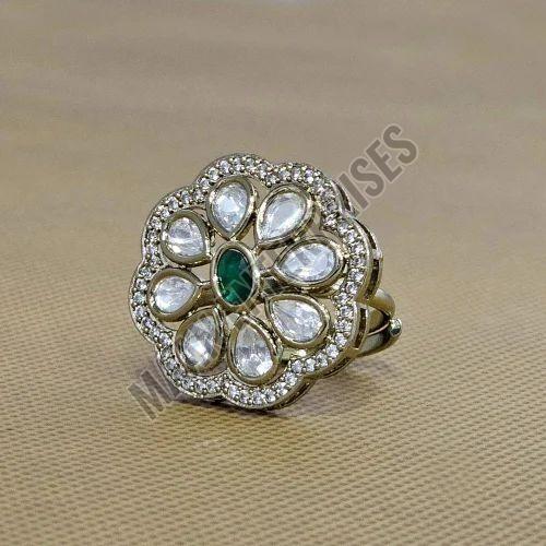 Kundan Style Artificial Diamond Ring